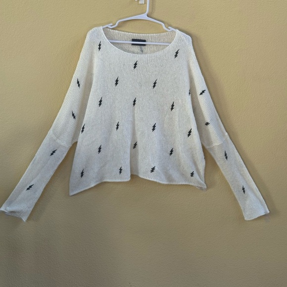 Wooden Ships Oversized Lightning Bolt Sweater Mohair/Wool Blend Small/Medium EUC - Picture 4 of 10